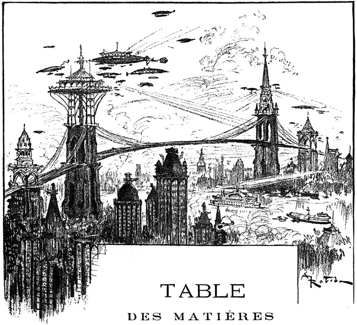 Airships flying around a futuristic Parisian skyline