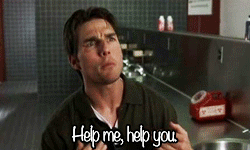 Famous scene of Jerry Maguire saying &quote;Help me help you!&quote;